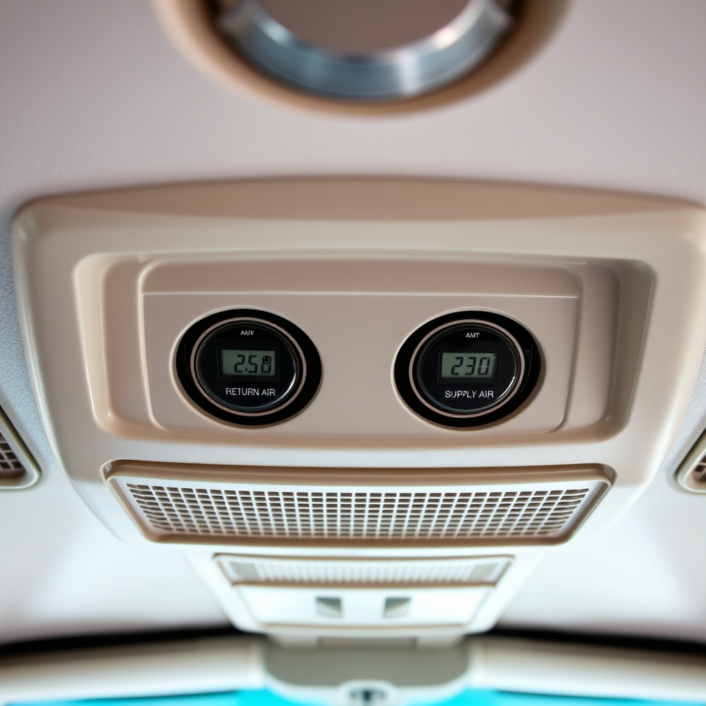 Measuring RV air conditioner return and supply air temperature