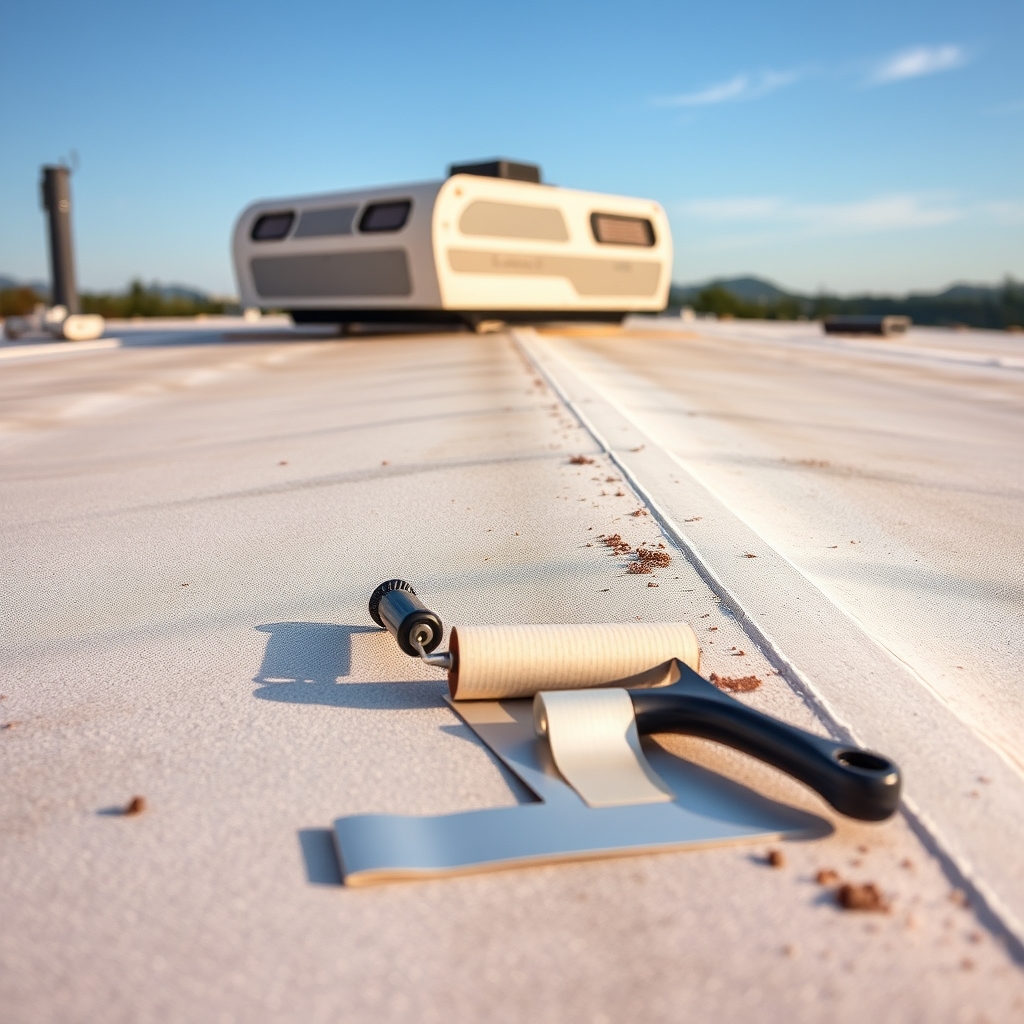 Preparing an RV roof seam for repair tape