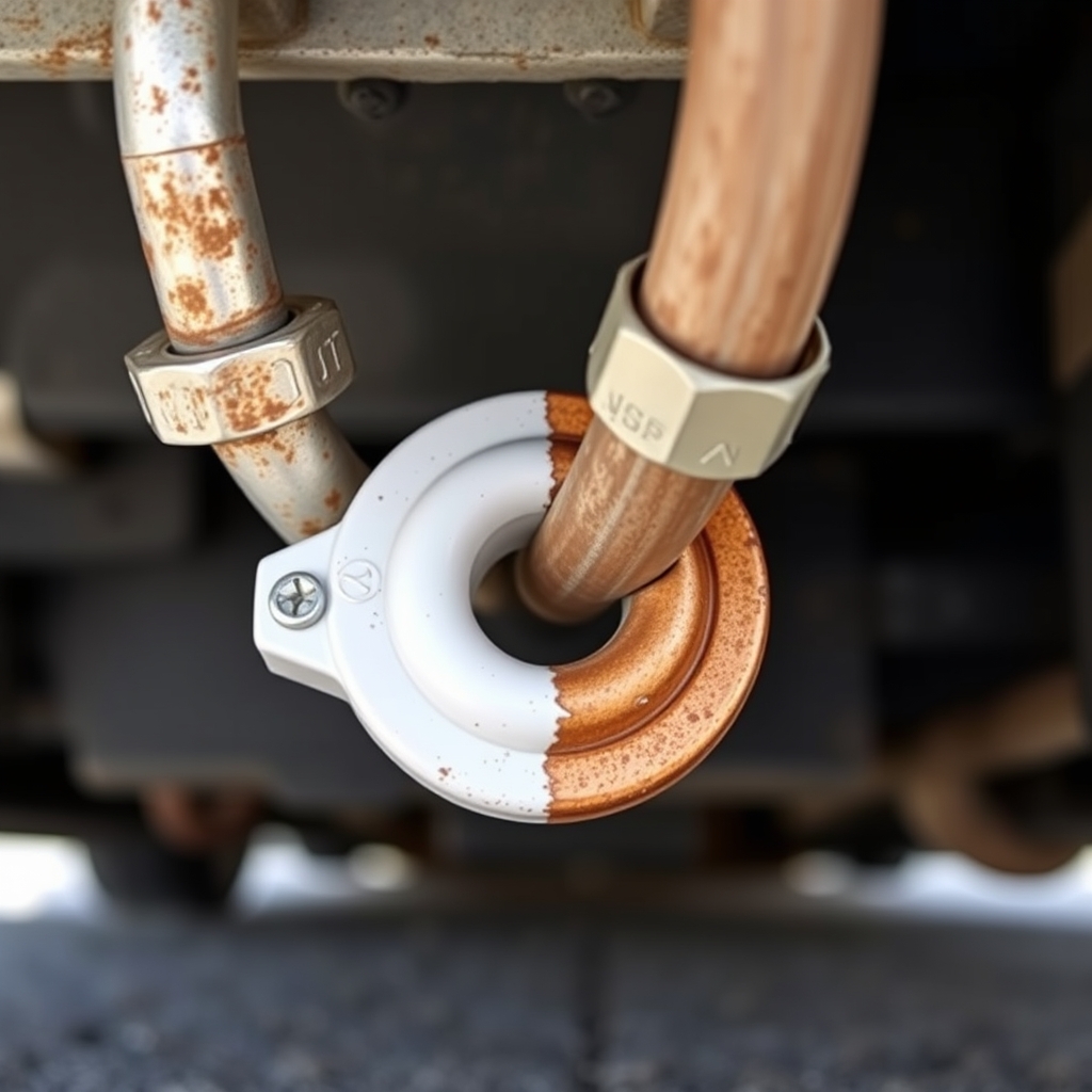 RV trailer brake ground connection on the frame