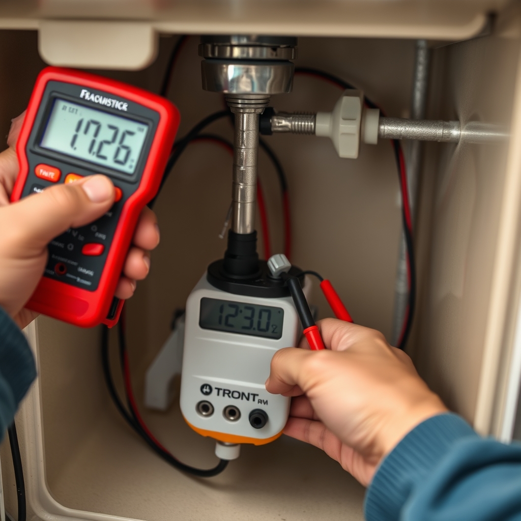 Testing voltage at an RV water pump