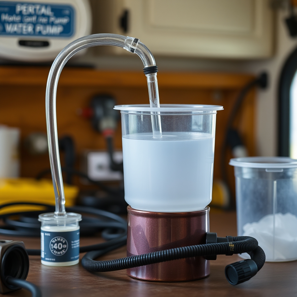 Isolating an RV water pump with a separate water container for testing